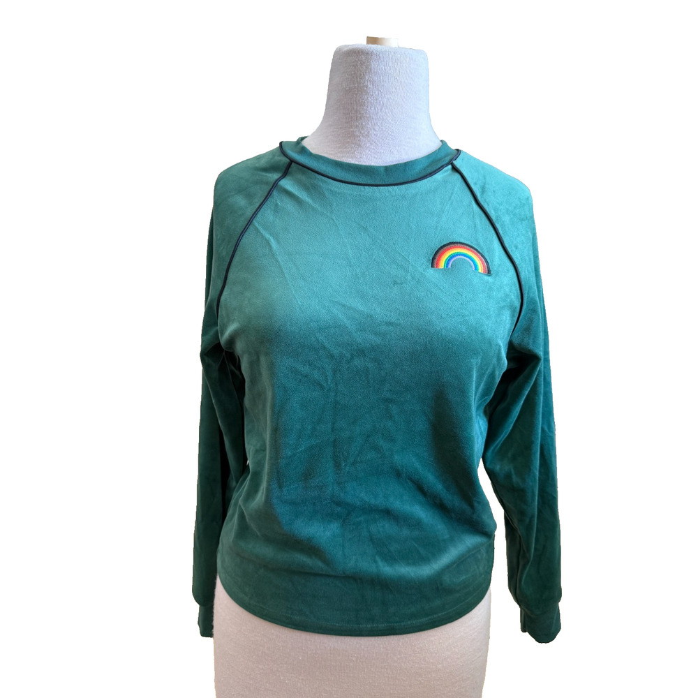 BP. Green Rainbow Embroidered Crewneck Sweatshirt – Size XS – NWT